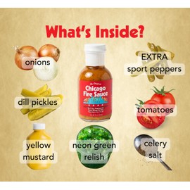 Chicago Fire Sauce | The REAL Windy City Hot Dog Condiment | Bold & Spicy Sausage Topper | 7 SPICY Topping to a Chicago Brat | Best Savory Heat Blend Ever | Big Fork (8 oz., 4 bottles)