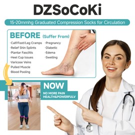 DZSoCoki Wide Calf Compression Socks for Women Men,Large Plus Size Compression Socks Support for Nurse Pregnant