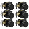 Haidms 6 Packs Black Interior Door Knobs, Passage Door Knobs