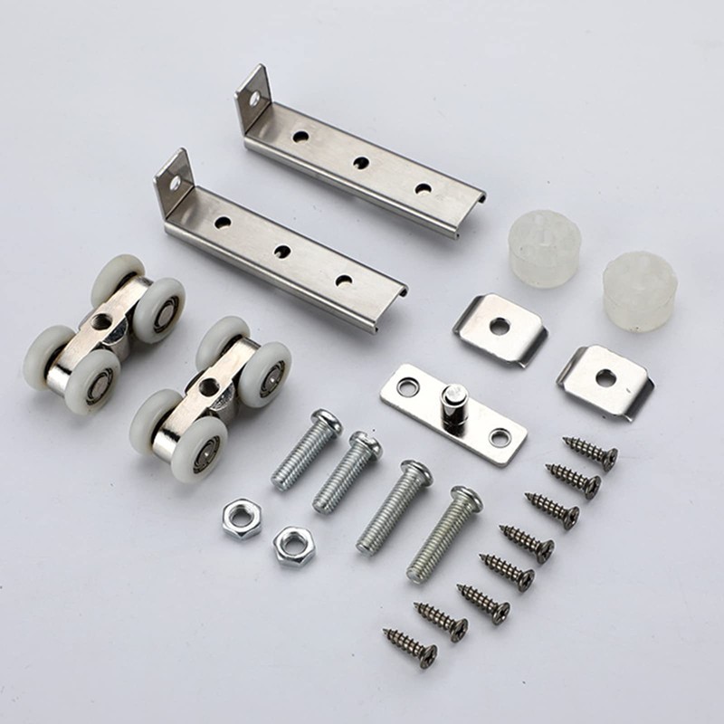 2pcs 4-Wheel Metal Sliding Track Pocket Door Roller Wheel Set