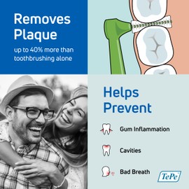 TEPE Interdental Brush Angle, Angled Dental Brush for Teeth Cleaning, Pack of 6, 0.5 mm, Extra-Small/Small Gaps, Red, Size 2