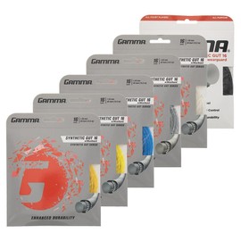 Gamma Synthetic Gut w WearGuard 17g White Tennis Racquet String (4 Sets)
