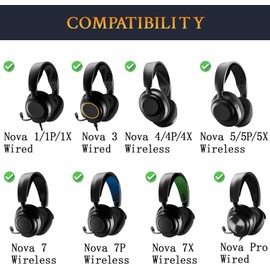 2X Earpads Cushion for Steelseries Arctis Nova Pro Wired, Nova 1/1X/1P/3/4/4P/4X/5/5P/5X/7/7X/7P Headset Mesh Fabric