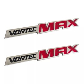 Door Side High Emblems Badge Decal Replacement for Vortec MAX 2PCS (Silver Red)