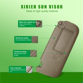 Sun Visor for Hyundai Elantra 2007 2008 2009 2010 Replace 852012H0208M with Makeup Mirror Beige (Beige(Right Passenger Side))