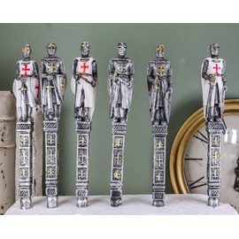 Ebros Gift Medieval Crusader Knights of The Cross Figurine Themed Writing Pens Office Stationery Set of 6 Office School Supplies Novelty Giftware