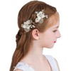 Wedding Flower Girl Hair Combs Bridal Rhinestones Hair Clips Pearl