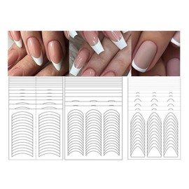 Nail Art Stencils Designs 36 Sheets Nail French Tip Guides Stickers Form Fringe for DIY Decoration Stencil Tools (Clear)