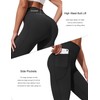 PINSPARK Black Flare Leggings for Women with Pockets Elastic High