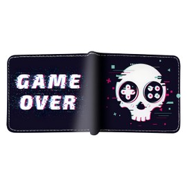 BBSET Teen Boys Wallet Gifts for Boys Gamers Gamepad Leather Wallets Credit Id Card Cash Holder Rfid Blocking Zipper Aesthetic Wallets With Coin Pocket, Game-1, Bi-fold Boy Wallet