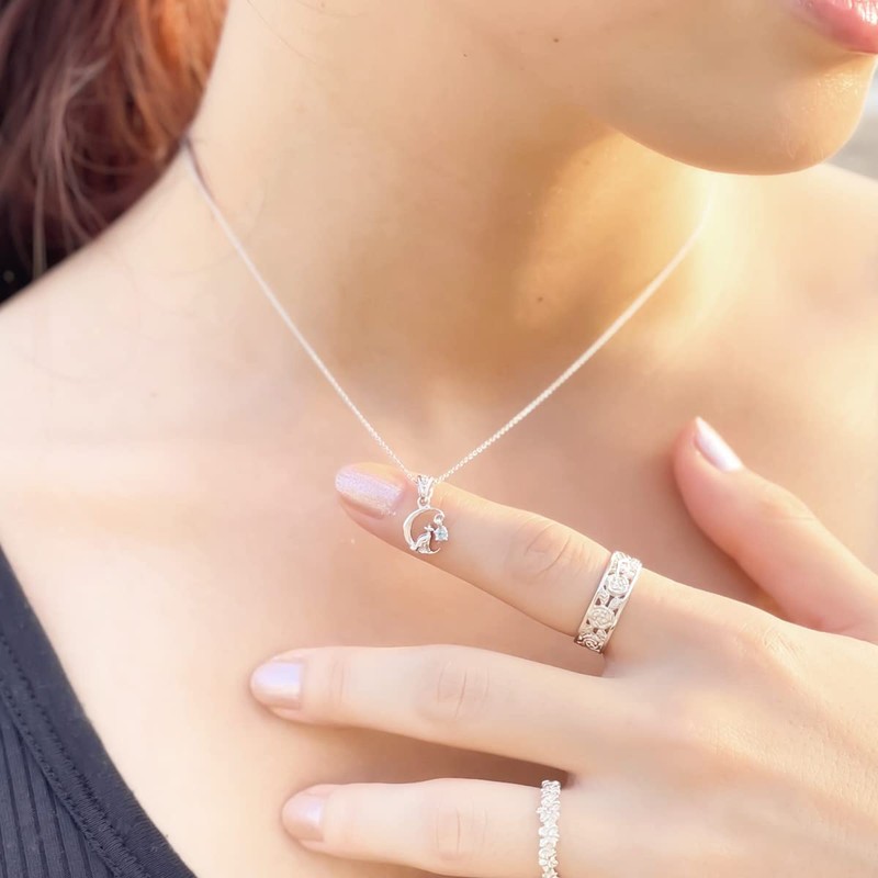 Accessory Shop Piena Cubic Zirconia Natural Stone 925 Silver Cat