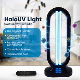 Swissklip HaloUV, Mold Remover, Home Disinfection Device, Haloclean Dust Mites Remover, UV Light Sanitizer, Ultraviolet Sanitizer for Home, Room & Kitchen, Ultraviolet Light with 4 Speed Timings