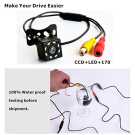 EZoneTronics 170° Angle Car Rear View Reverse Camera Back camera Night Vision 8 LED Waterproof Parking Guide Line RZ218