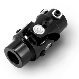 ALEJEKNA 3/4" DD X 3/4" Round Steering Shaft Universal U Joint Coupler (Single/Black)