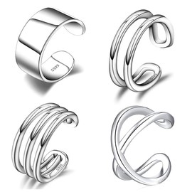 Ear Cuff Earrings 925 Sterling Silver Ear Cuff Earrings Hypoallergenic Sterling Silver Adjustable Non Piercing Ear Cuff Clip on Earrings Set for Women