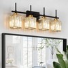 Torondo Modern Crystal Bathroom Vanity Light 4-Lights Gold Bathroom Light