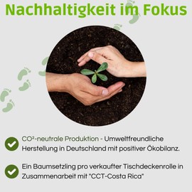 Sensalux Nature Tablecloth Roll, CO²-Neutral Production, Your Green Footprint - 1.18 m x 25 m Chequered, White/Red