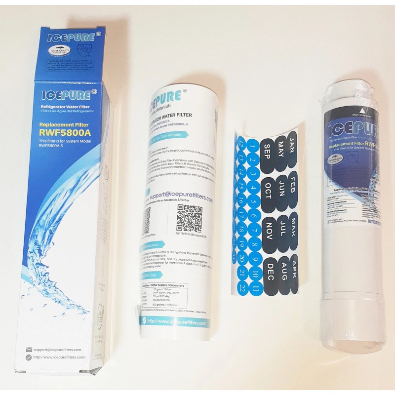 ICEPURE RWF5800A Refrigerator Water Filter (Factory Sealed) Frigidaire EPTWFU01