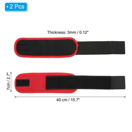 PATIKIL Wrist Wraps Strap, 2 Pack Wrist Compression Brace Wrist Support Protection Unisex Adjustable 15.7"x2.7" for Fitness, Weightlifting, Strength Training, Red