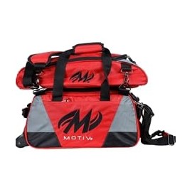 Bowlerstore Products Motiv Ballistix Double Tote Bowling Bag with Shoe Bag - Fire Red