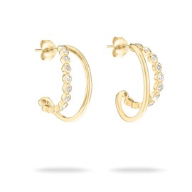 Tamaris TJ Hoop Earrings, Sterling Silver, Cubic Zirconia