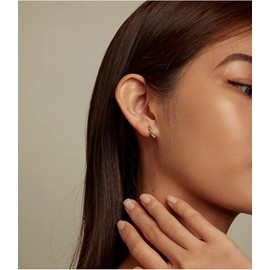 Punk Snake Sleeper Small Hoop Earrings 925 Sterling Silver Animal Green Crystal CZ Eye Cartilage Tragus Earring Round Huggie Hoops 10mm Statement Earring Studs Fashion Jewelry Gifts for Women Girls