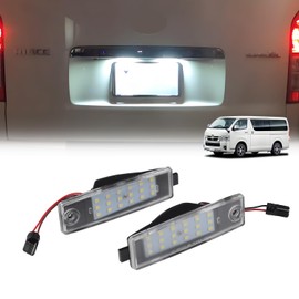 GIMUYA Toyota Hiace 200 Series LED License Lamp, License Plate Light, 1 Type, 2 Type, 3 Type, 4, 5, 6, 7, High Brightness, Explosion, Easy Installation, Waterproof, SMD 18 Rows, T10, 6500-7000K, 12V
