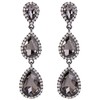 Clearine Ladies Beautiful Small to Large Triple Teardrop Crystal Dangle