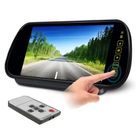 IPoster 7 Inch Screen Car Rear View Mirror Monitor Clip on Original Mirror Remote 2ch AV in 12-24v for Backup Camera Truck CarScreen Size: 7", ROM: 0, RAM: 0