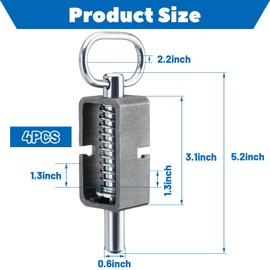 Oungy 4Pcs Weld-On 5/8" Spring Latch Assembly with Plain Tube, Heavy Duty Trailer Gate Latch, Trailer Ramp Latch, Stainless Steel, 1.3x1.3x5.2inch