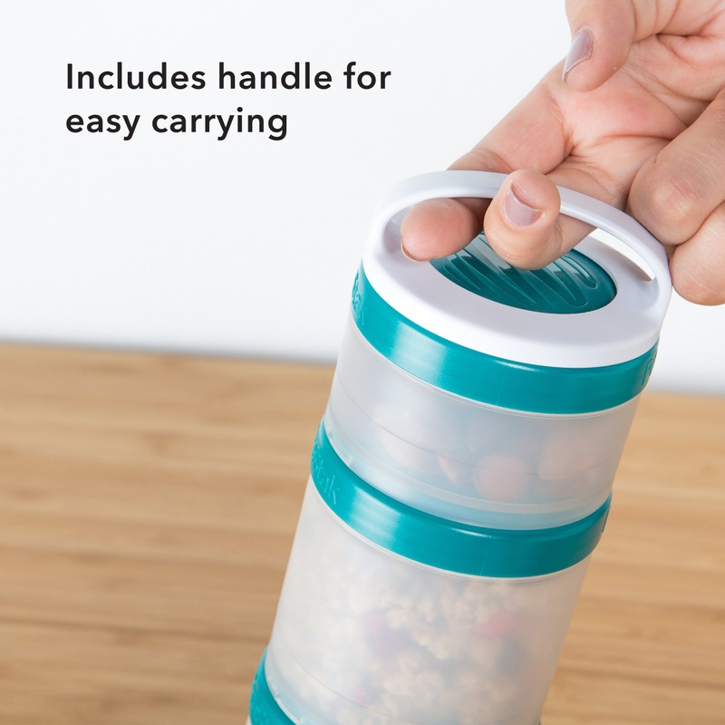 Whiskware C02578 Stackable Snack Container, Blue Green