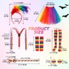 7Pcs Tutu Clown Costume,Tulle Tutu Skirt Y Back Adjustable Elastic