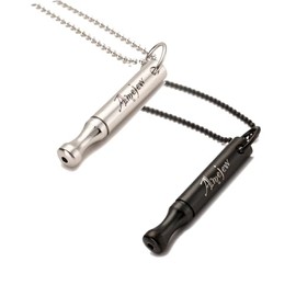 AMEJEW Stainless Steel Breathing Necklace,Mindful Breathlace Nnecklace,Strong Chain - Breathing Necklace for Breathwork,Anxiety Stress Relief Meditation Tools(Black&Silver)