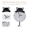 HOMSFOU Silent Wall Clock Wall Hanging Clock Round Cat Kitten