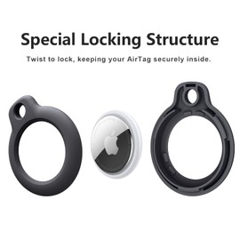 IEOVIEE Estuche Protector de 360° para AirTag, [Paquete de 2] Soporte para Llavero AirTags con Correa de Nailon [Ajuste Firme] [fácil de Instalar] sujeta AirTag de Forma Segura Llavero