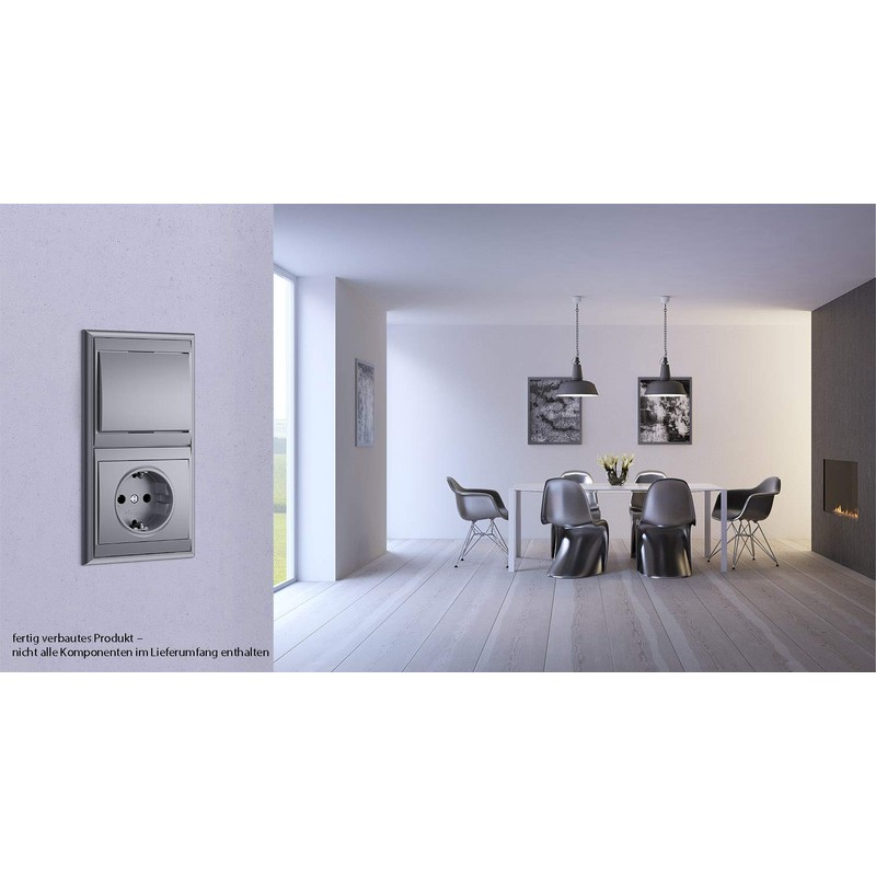 Kopp Malta 333120189 Cover for UAE Connection Socket, Silver