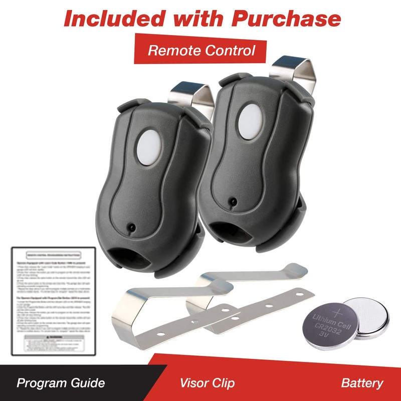 Two GDR PRO Garage Door Opener Visor 1btn Remote for