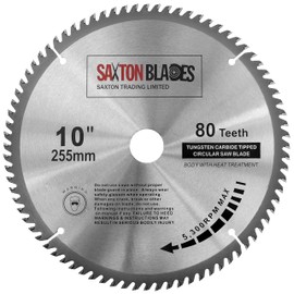 TCT25580T Saxton TCT Circular Wood Saw Blade 255mm x 30mm x bore x 80T for Bosch Makita Dewalt