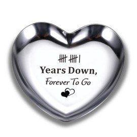 11 Year Anniversary for Him Her Women Men Couple 11th Anniversary Steel Gifts for Her 11 Year Wedding Anniversary for Wife Husband Girlfriends Valentines Christmas Birthday Gifts Jewelry Ring Holder