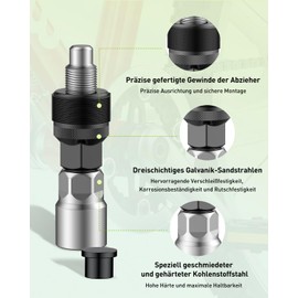 Pawfly Bicycle Crank Puller Crank Removal Tool with Key and Top Cap Bottom Bracket Tool Bicycle Repair Kit for Square Taper Shimano and ISIS Wedge Profile Crank Arms