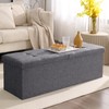 CUYOCA 45.3 Inches Storage Ottoman Bench Foldable Seat Footrest Shoe