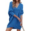 PRETTYGARDEN Women Casual V Neck Mini Sweater Dresses Batwing Long
