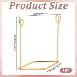 AHANDMAKER Crystal Stone Holder Display Stand Adjustable Metal Arm Display Stands Alloy Crystal Ball Support Base Golden Easel Holder for Collectibles Crystals Rocks Geodes Mineral Agate Fossil