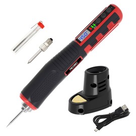 FrogBro LD001 Cordless Soldering Iron with Adjustable Temperature 200℃-450℃ (392°F-842°F), Type-C Fast Charging, LED Display, Auto Sleep/Shut-Off & Safety Lock, Portable Rechargeable Soldering Kit
