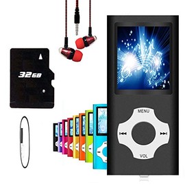 MP3 Player / MP4 Player, Hotechs MP3 Music Player with 32GB Memory SD Card Slim Classic Digital LCD 1.82'' Screen Mini USB Port with FM Radio, Voice Record