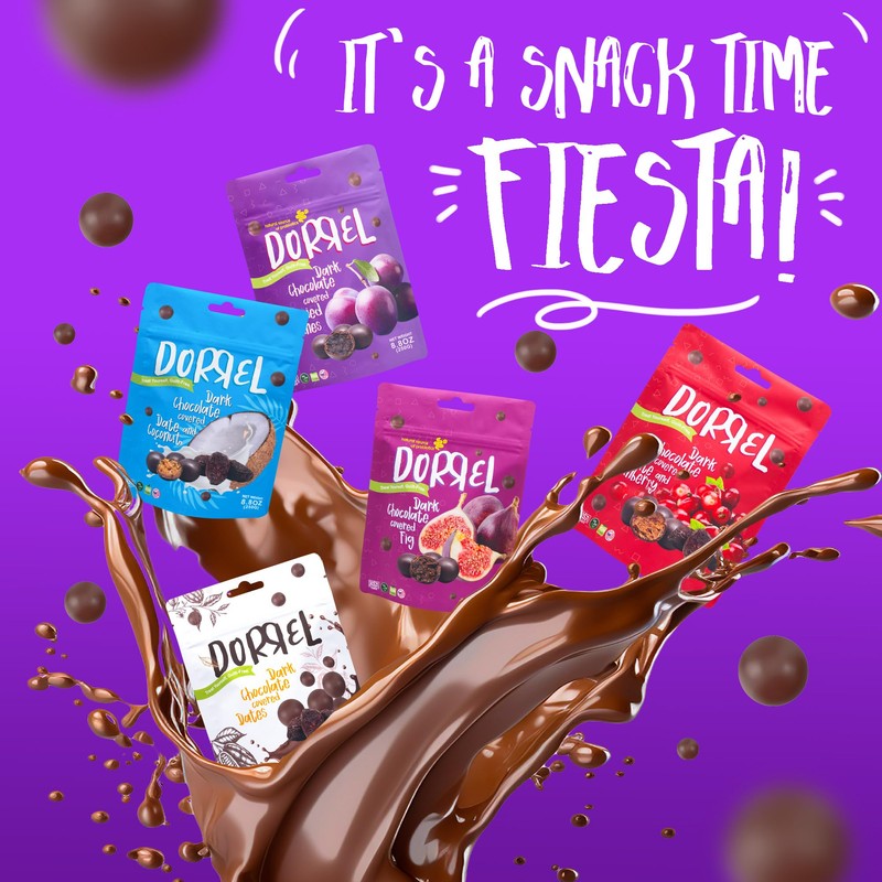 Dorrel Dark Chocolate Covered Dried Prunes - Nutritious and Sweet