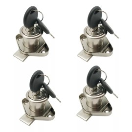 Herrajes Guerrero Cerradura Para Cajón Puertas Con Llave Niquel 4 Piezas