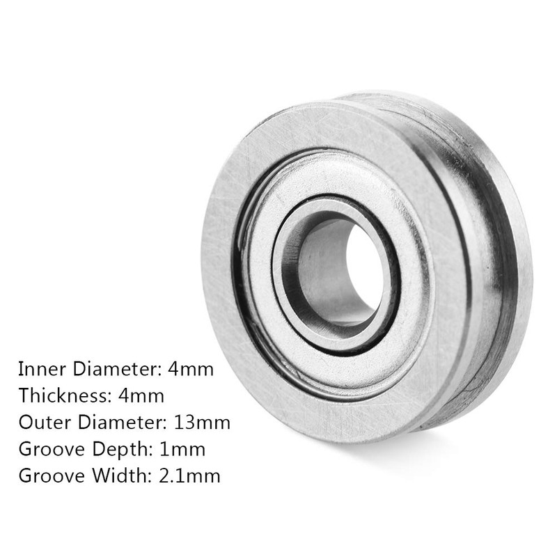 ASHATA 10 Pieces U604ZZ 3D Printer Pulley Wheel Bearings, U-Groove