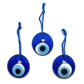 Turkish Eye Hanging Glass Evil Eye Lucky Charm 4cm Diameter with Thread and String Nazar Boncuk Evil Eye (3)