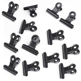 Bulldog Clips, Multi-function Metal Clips, 22 mm, Letter Clips, Metal, Stainless Steel Binder Clips, File Paper Money Clamps (Black, Pack of 50)